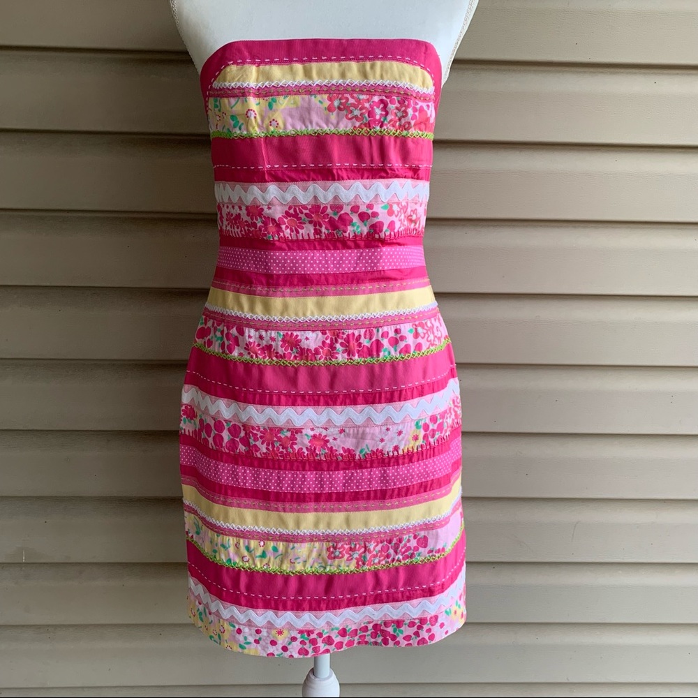•Lilly Pulitzer•Strapless Firenze Ribbon Dress - 6